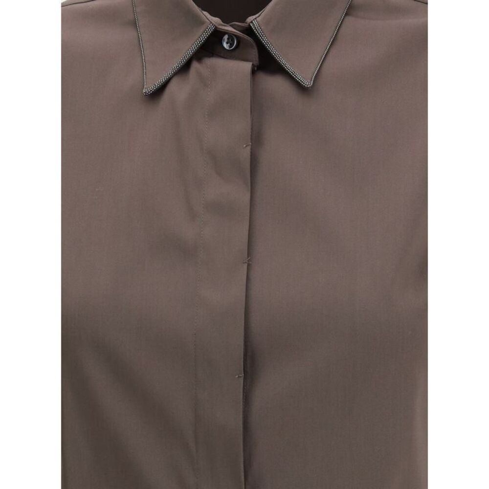 Brunello Cucinelli Brown Cotton Women's Shirt - Picture 3 of 3